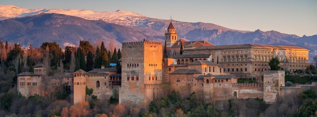 Alhambra at sunset, Granada, Spain
