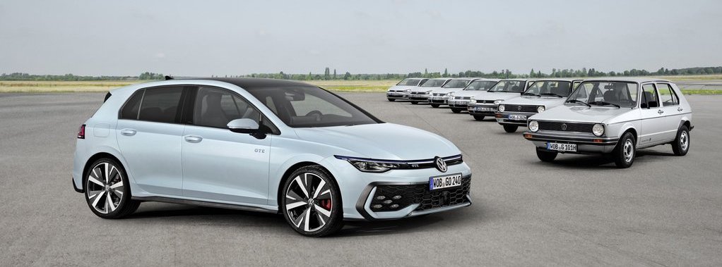 Eight generations of the Golf – 50 years of success and more than 37 million built.